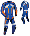 MEN MOTORCYCLE LEATHER RACING BLUE SUIT