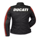 DUCATI CORSE RED MOTORCYCLE LEATHER RACING JACKET