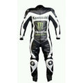 KAWASAKI MONSTER BLACK WHITE MOTORCYCLE LEATHER RACING SUIT