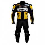 YAMAHA MOTORCYCLE YELLOW LEATHER RACING SUIT