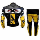 YELLOW R1 MOTORCYCLE LEATHER RACING SUIT