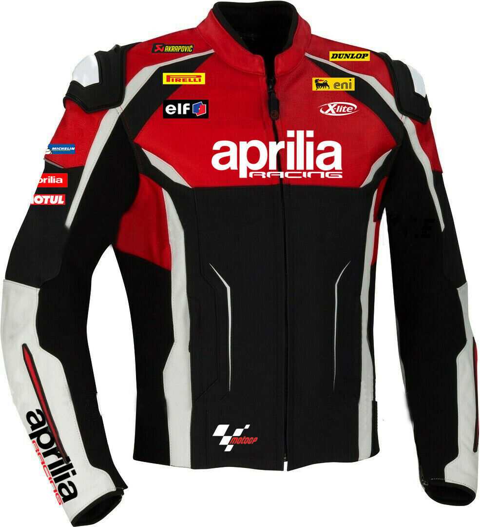 APRILIA MOTOGP MEN MOTORCYCLE LEATHER RACING JACKET
