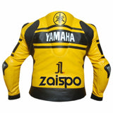 YAMAHA YELLOW PETRONAS MOTORCYCLE LEATHER RACING JACKET