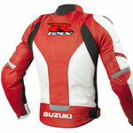 SUZUKI GSXR RED MOTORCYCLE LEATHER RACING JACKET
