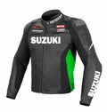 SUZUKI MOTUL GSXR MOTORCYCLE GREEN LEATHER RACING JACKET