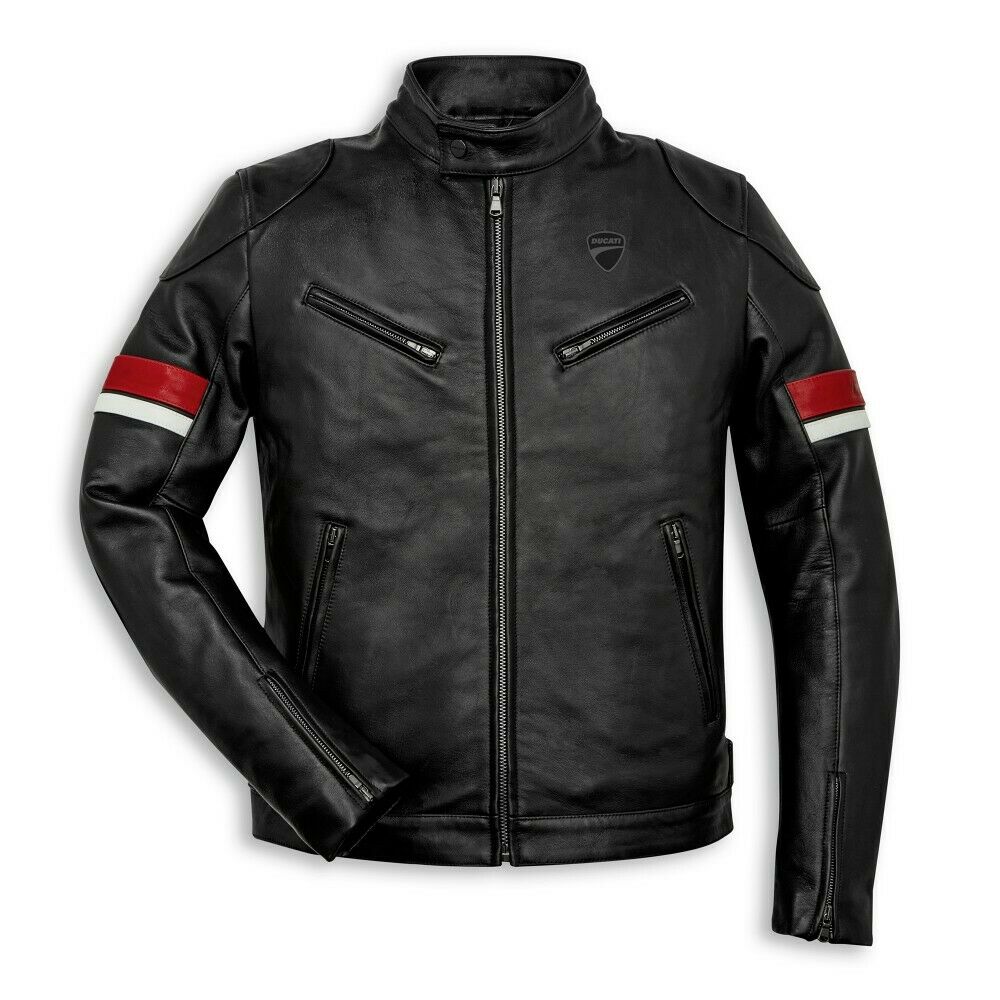 DUCATI  MOTORCYCLE BLACK LEATHER RACING JACKET