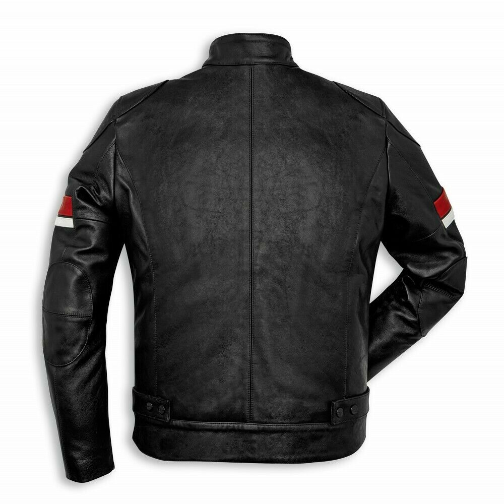 DUCATI  MOTORCYCLE BLACK LEATHER RACING JACKET