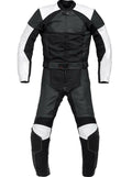 MOTORCYCLE SOLID BLACK LEATHER RACING SUIT