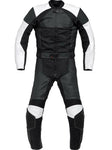 MOTORCYCLE SOLID BLACK LEATHER RACING SUIT