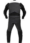 MOTORCYCLE SOLID BLACK LEATHER RACING SUIT