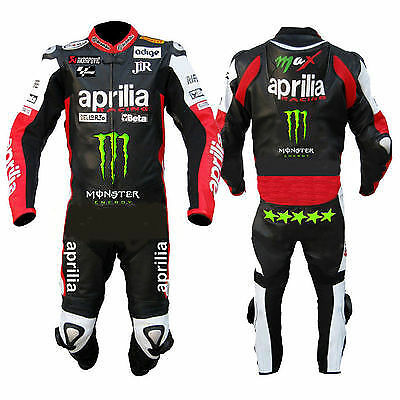 APRILIA MOTORCYCLE LEATHER RACING ONE PIECE RED & BLACK SUIT