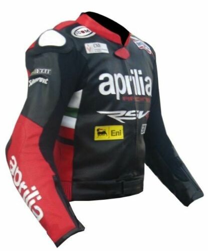 APRILIA RED MOTORCYCLE LEATHER RACING JACKET