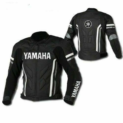 YAMAHA BLACK MOTORCYCLE LEATHER RACING JACKET