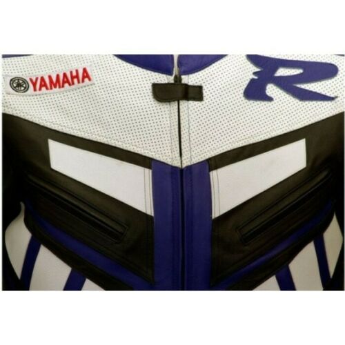 R MOTORCYCLE BLUE LEATHER RACING JACKET