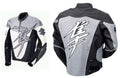SUZUKI HAYABUSA MOTORCYCLE LEATHER RACING GREY JACKET