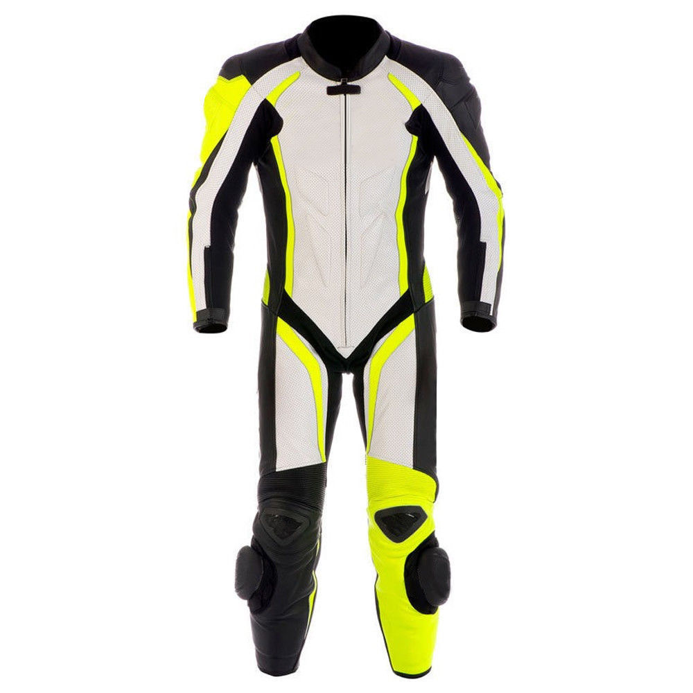 motorcycle yellow and white race one piece suit by speedystar