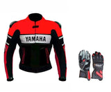MOTORCYCLE RED LEATHER RACING JACKET