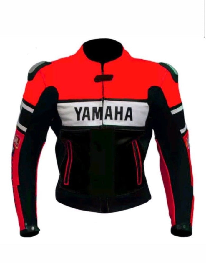 YAMAHA MOTORCYCLE LEATHER RACING RED JACKET SPEEDYSTAR